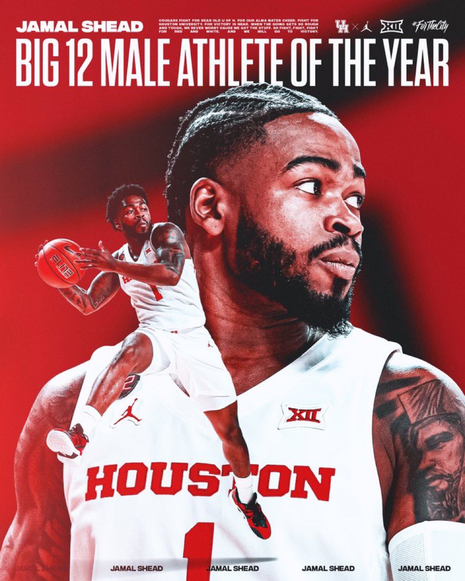 Congrats to record-setting <a href="/UHCougarMBK/">Houston Men's Hoops 🏀 🐾</a> standout Jamal Shead for being named <a href="/Big12Conference/">Big 12 Conference</a> Male Athlete of the Year.

This honor comes mere hours before the start of the 2024 #NBA Draft. 

And speaking of the #NBADraft…