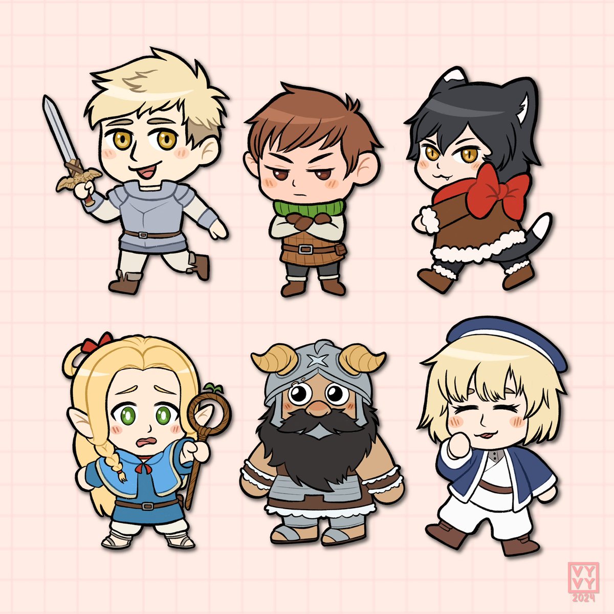 vyvyjtran's tweet photo. Dungeon meshi sticker! https://t.co/e9dgRieIfu