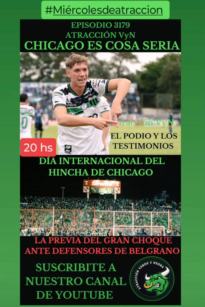 ignacio_tommaso's tweet photo. #miercolesdeatraccion
✅Analisis: los argumentos por los cuales Chicago pelea arriba
✅ Testimonios 
✅#ElPodio (alto)
✅Lo que viene: El duelo con un rival directo (Defensores)
Y más...
#hayequipo #hayhistoria #elclasico https://t.co/pvjfomjSdP