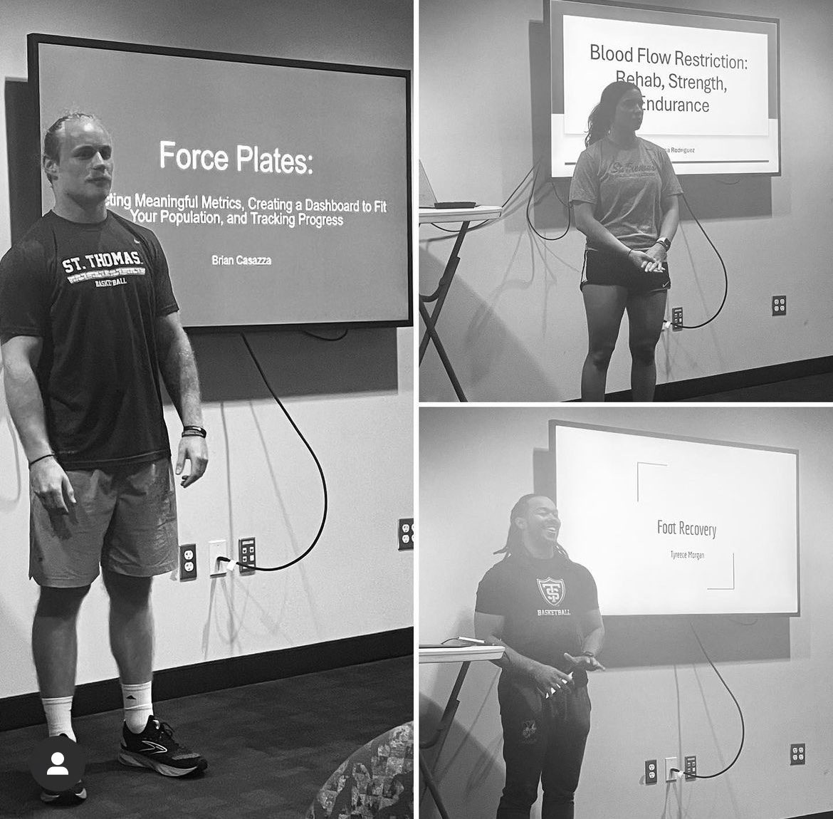 TommieStr_UST's tweet photo. First round of intern summer presentations ✅ 
 
#RollToms #TommieStrong #SwoleToms #TommieEdge #internship #presentations #forceplate #bfr #foot https://t.co/85ZqpuciV3