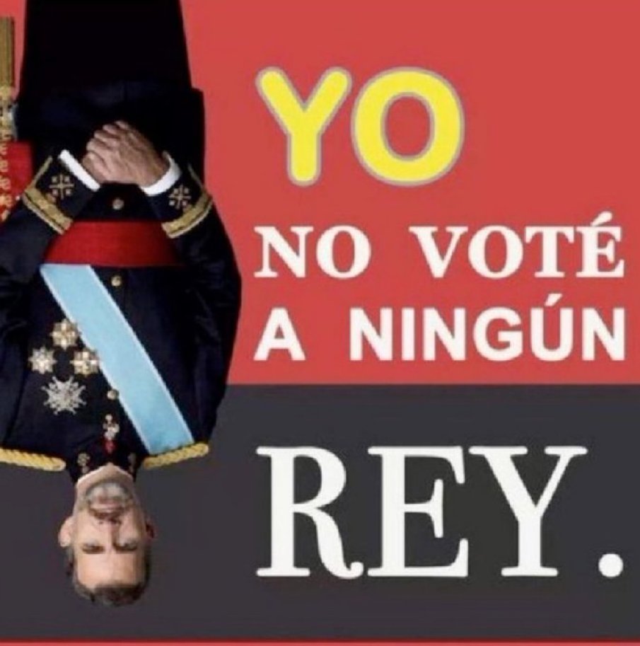 Yo no vote a ningún rey .
Y tú fachi ...
💪❤️✊💜
#EspañaPideRepublica