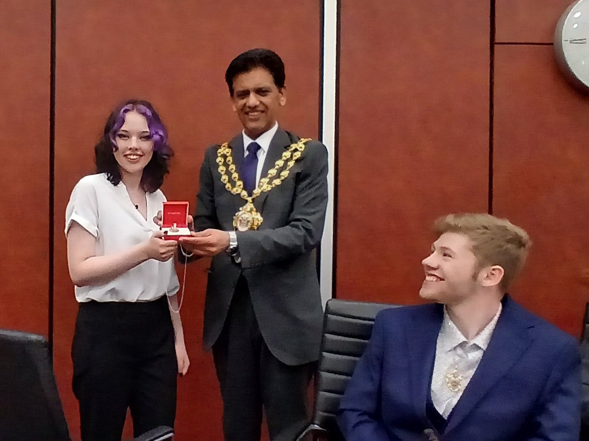 YOUTH MAYOR MAKING 2024. 
"It has been an absolute pleasure to represent the young people of Oldham over the past 12 months. Good luck to Isaac over the next municipal year." Charlotte Clasby, Youth Mayor.of Oldham, 2023-2024