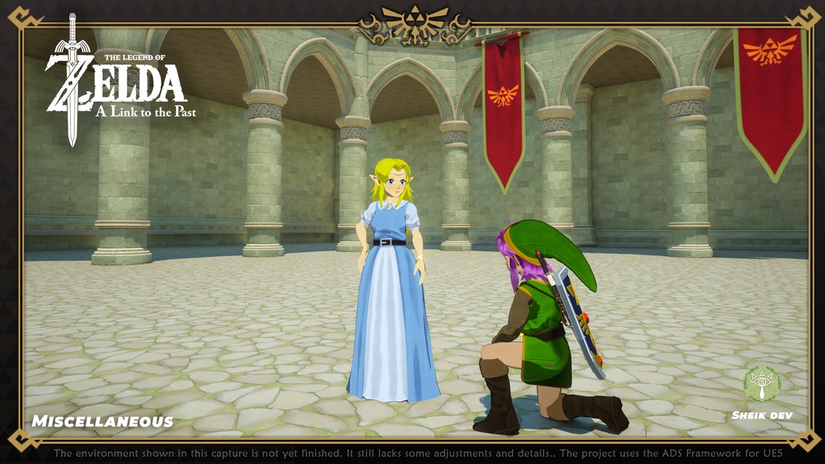 SheikDev's tweet photo. The princess in the spotlight 😊 

(I created these screenshots very quickly, just for fun. This is not a planned scene)

#Zelda #LegendOfZelda #ZeldaALTTP https://t.co/XNecB1KEjJ