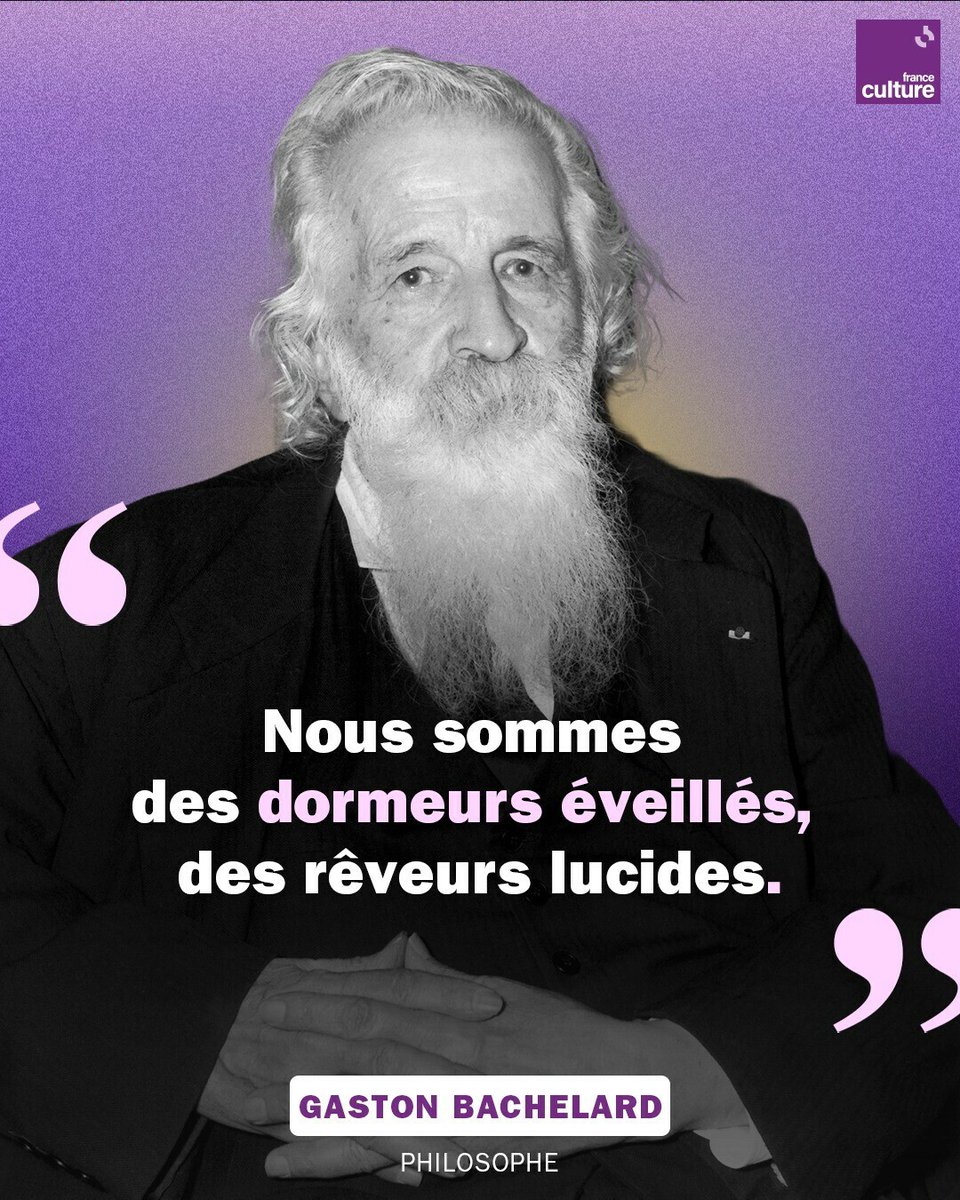Gaston Bachelard revendique le droit de rêver pour corriger notre connexion anesthésiée à ce qui nous entoure, réduite à la logique de l’activité, de la tâche. Écoutez(e dans cette archive de 1954 !
➡️ l.franceculture.fr/oUW