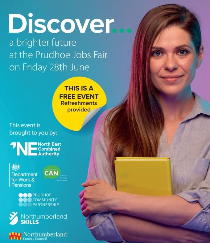 Prudhoe Jobs Fair - Friday 28 June - Fuse Media Centre - 10am - 1pm. No appointment needed - come along to chat to 23 employers and support service.  Here to help….
