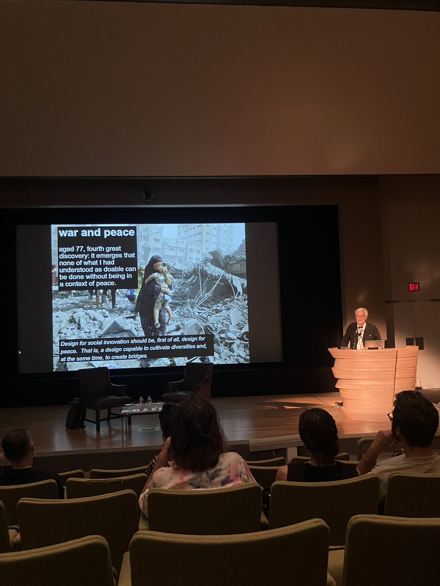 Really powerful &amp; moving ending to Ezio Manzini's brief presentation at the beautiful Museum of Fine Arts. If we don't design for peace, what is the purpose? This is also why I think we need to design for love, a love of life, of everything that exists. #drs2024 <a href="/DRS2024/">DRS2024 Boston</a>