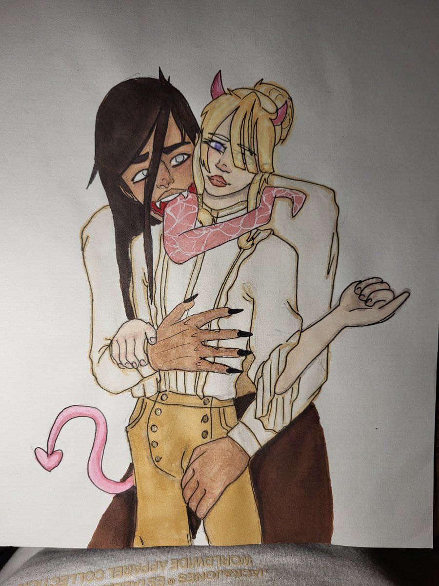 Qu_inky's tweet photo. Another drawing of Ben and Ellias, there's also a base that I used as reference. Base isn't mine. https://t.co/6DCLKiWEaL