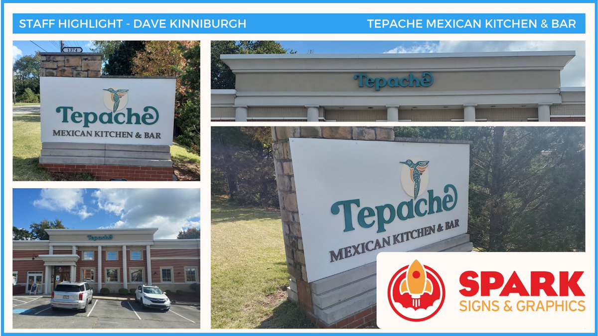 SparkSigns's tweet image. Today's post is a staff highlight from Dave Kinniburgh featuring Tepache Mexican Kitchen &amp;amp; Bar.

This was a #sign project we completed last fall for Tepache's new location in Fox Chapel. We installed #channelletters &amp;amp; modified their double-sided #monumentsign.

#spark #signage