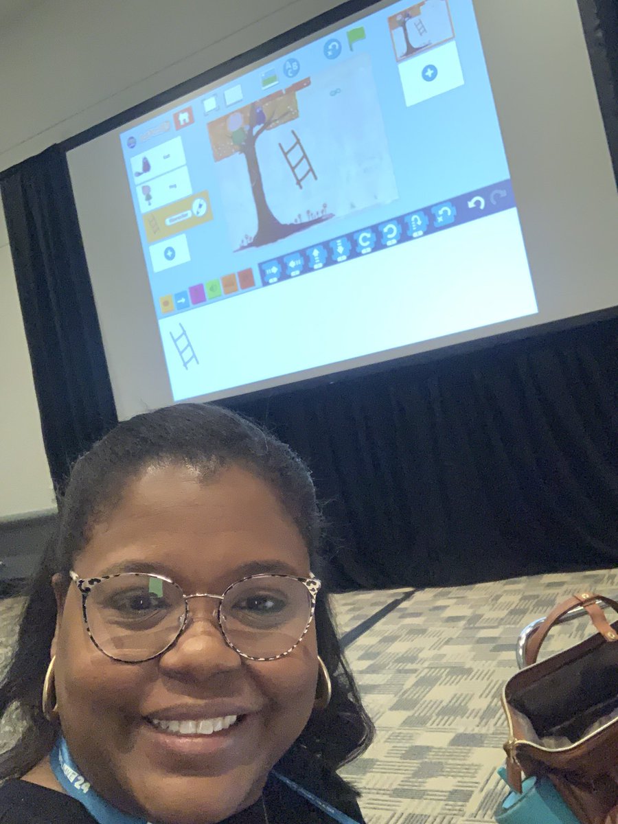 Enjoying learning more about <a href="/ScratchJr/">ScratchJr</a> this morning from <a href="/TraciPiltz/">Traci Piltz 💛✨</a> at #ISTELive24! Can’t wait to use it w/ my S’s this fall!!! 😁😁😁