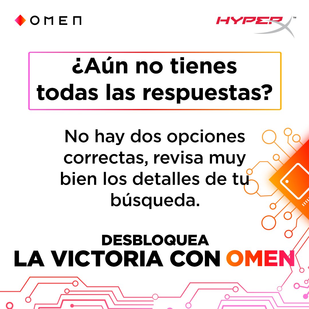 Elegir la respuesta correcta puede estar en los detalles. 🧐Entra a hp.com/mx-es/gaming.h…, responde la trivia y juega por el premio de la última semana. 🏁