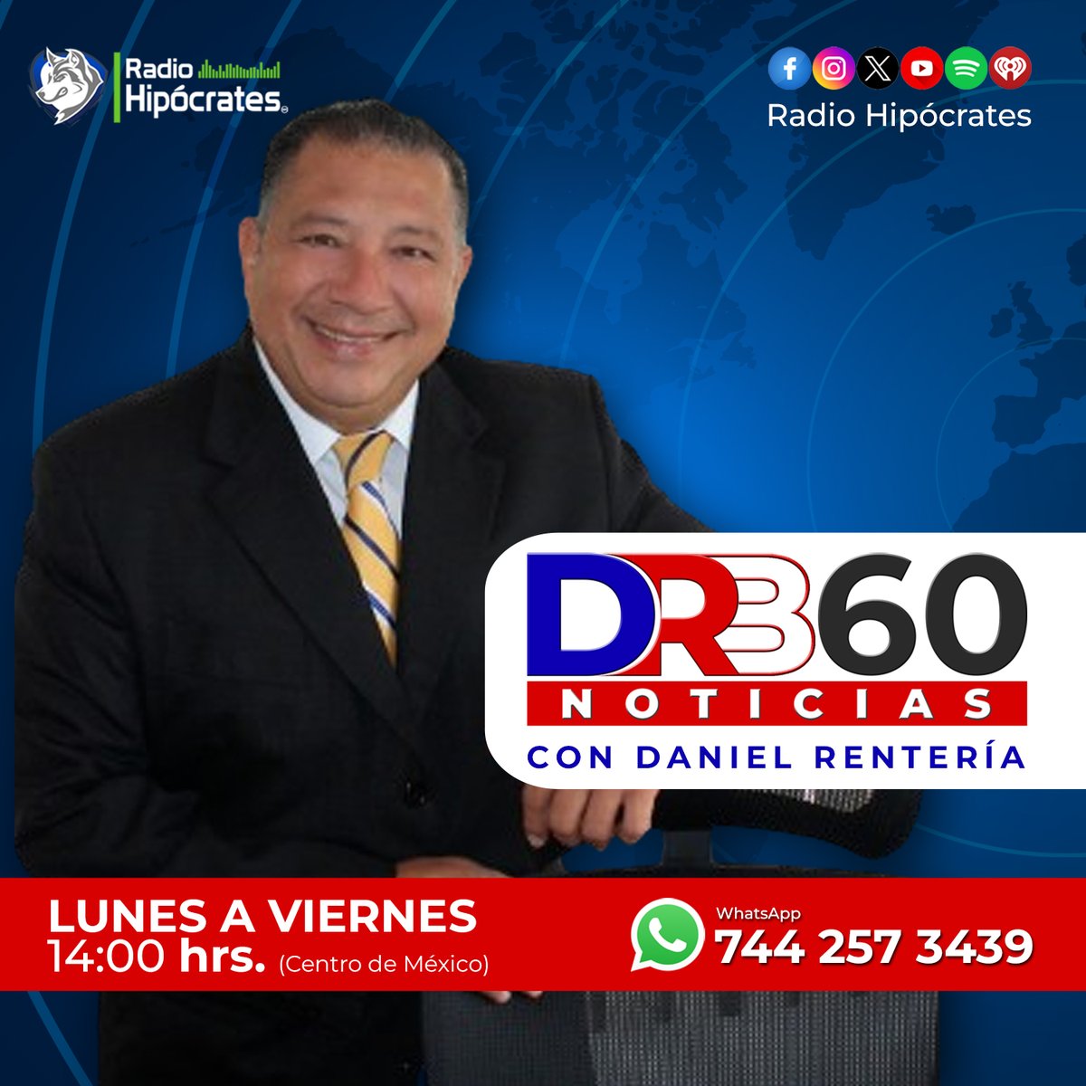 RadioHipocrates's tweet image. 🎙️ ¡No te pierdas la información de actualidad! 🌐 Mantente al día con @Brody_Renteria. 

📻 Sintoniza #DRB360Noticias de lunes a viernes a las 14:00 hrs 🕑 a través de Radio Hipócrates 🎧. 

🔊 #ElPoderDeLaPalabra 📲