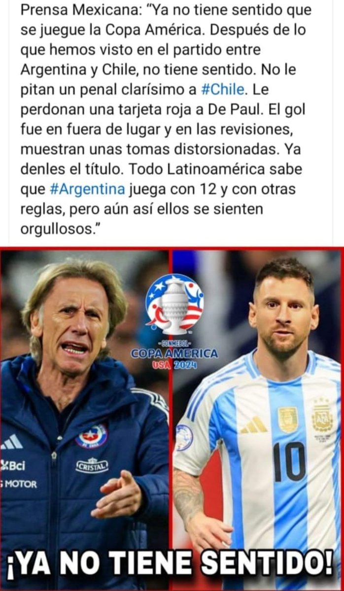 Guidogl's tweet photo. @CONMEBOL dan vergüenza con el grado de mafia q existe @ANFPChile @afa @fifacom_es @SC_ESPN @ESPNChile @TNTSportsCL @TyCSports @FirmaEspn @ESPNDeportes @ESPNFutbolClub @ESPNArgentina @TNTLA @TNTSportsBR @TNTSportsAR @footballontnt sabemos quién gana areventar las apuestas!! https://t.co/21aVgUqK1j
