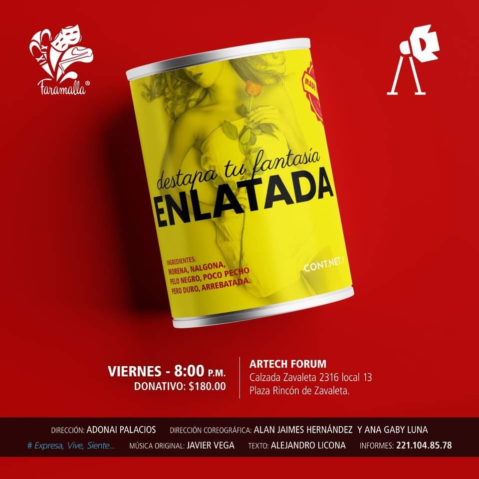 pandajadasXD's tweet photo. 🎭✨️ Amigos los invito a la obra en la que estoy participando se llama "Enlatada", se presenta a las 8:00 p.m en #ArtechForum en Plaza Rincón de Zavaleta en Puebla 🎭✨️
VAYAN A VERLA 🎭✨️ https://t.co/d05r63HrMA