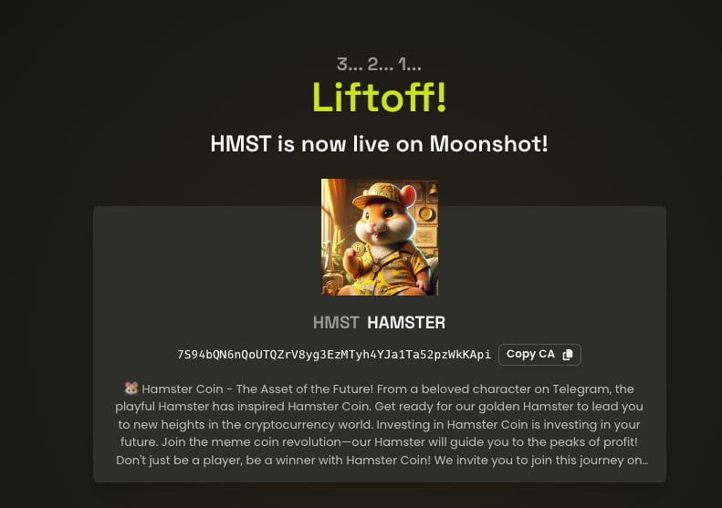 Submit Your $SOL Wallet Address 👇

Only First 1K 🪂 #Airdrop

The first hamster to the Moon.

1,000,000 $Hamster will be Airdropped