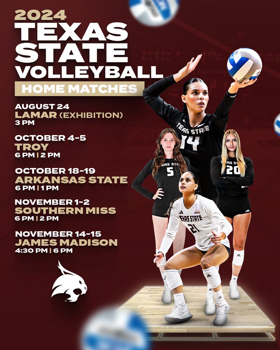TxStateBobcats's tweet photo. 2024 season tickets are now on sale!!!🏐
Get your’s today: https://t.co/uCwqchXma1
#ShowEmState https://t.co/khr7BO0odC