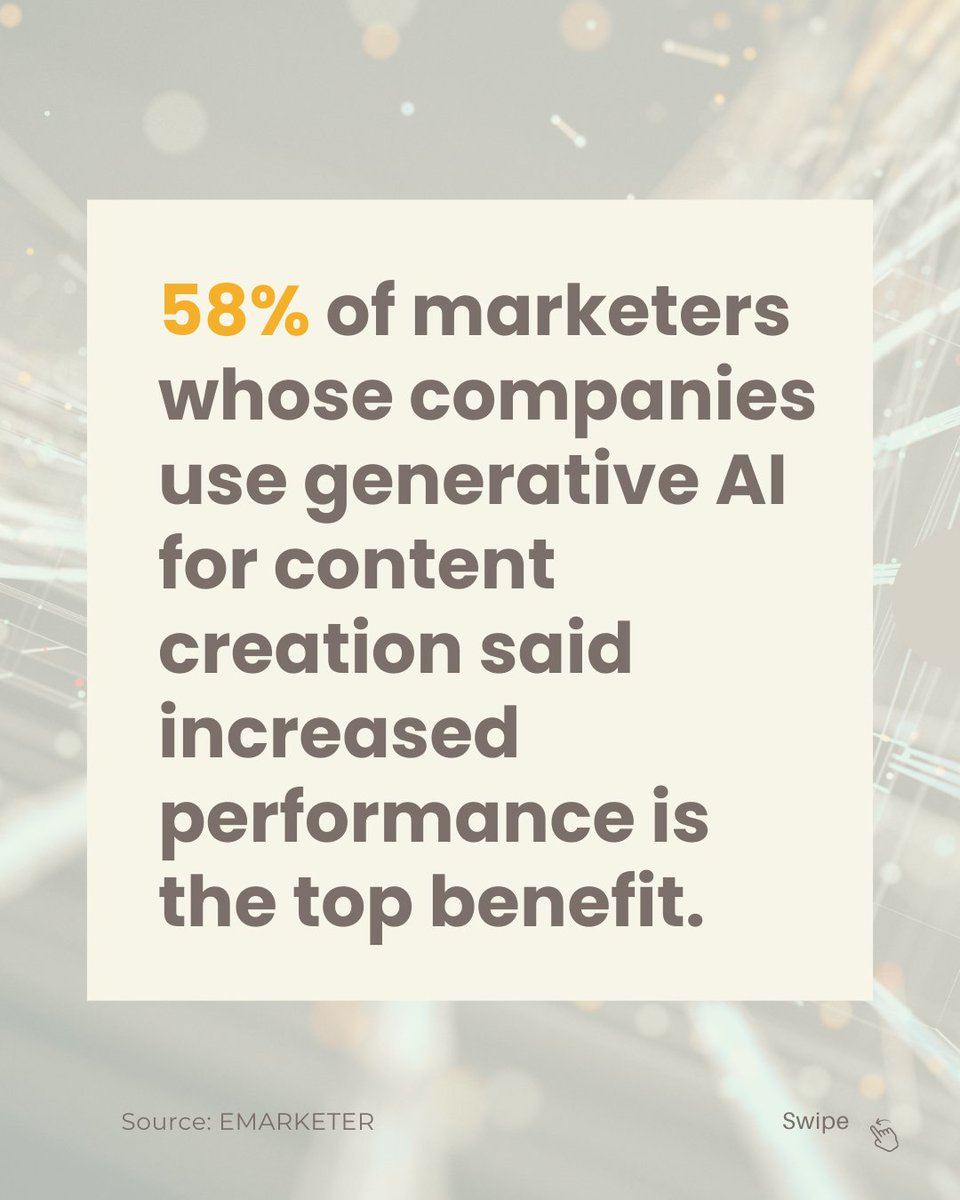 🤖 AI is revolutionizing how businesses approach their #marketing strategies. 

Check out some mind-blowing (and maybe a little scary) AI stats!

Want to learn how to harness #AI to transform your marketing efforts? Get our FREE AI Training Workbook: bit.ly/free-ai-workbo…