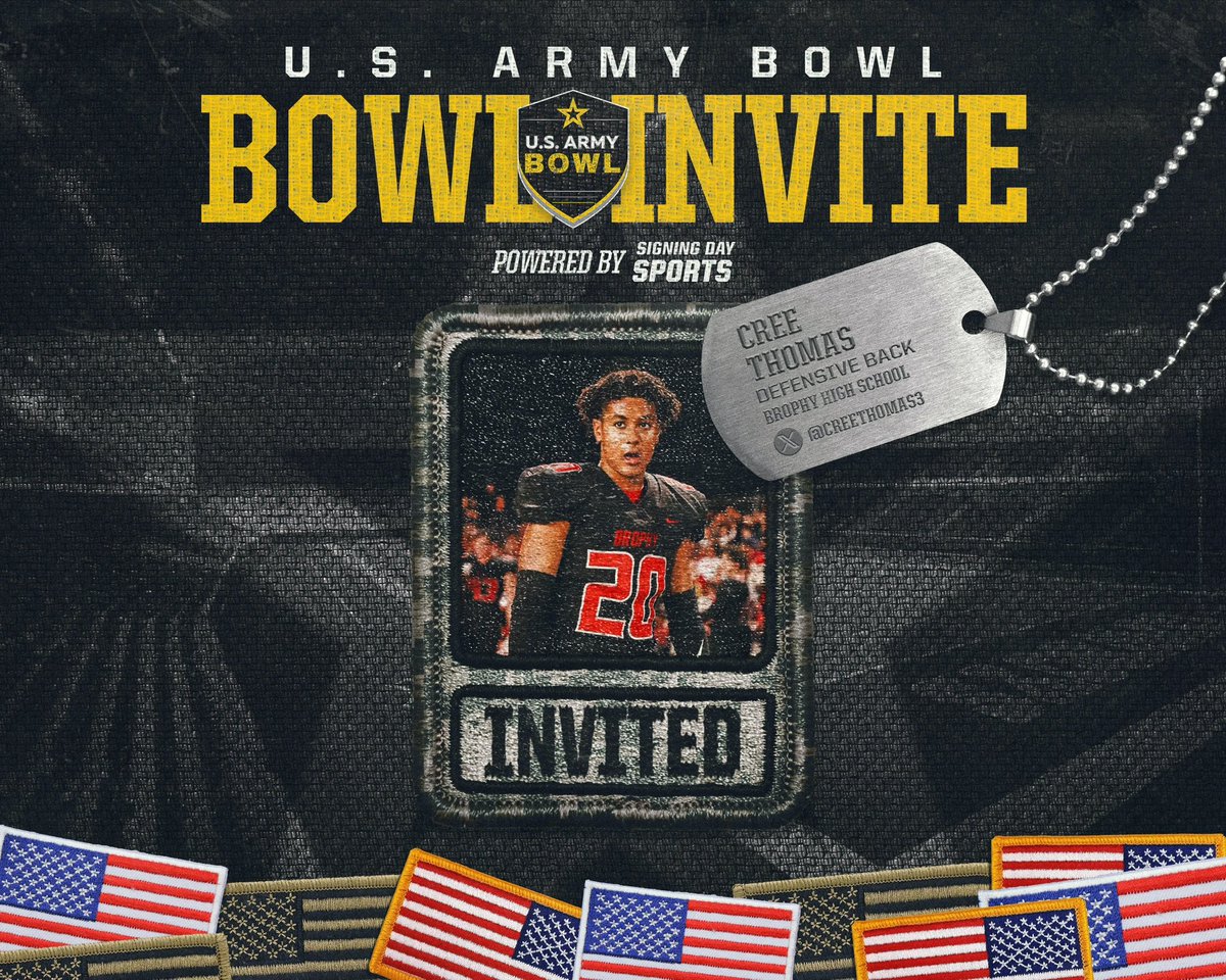 Welcome to the U.S.Army Bowl.  Cree Thomas. 
DB. 6’1” 175  Brophy High School, Phoenix AZ.