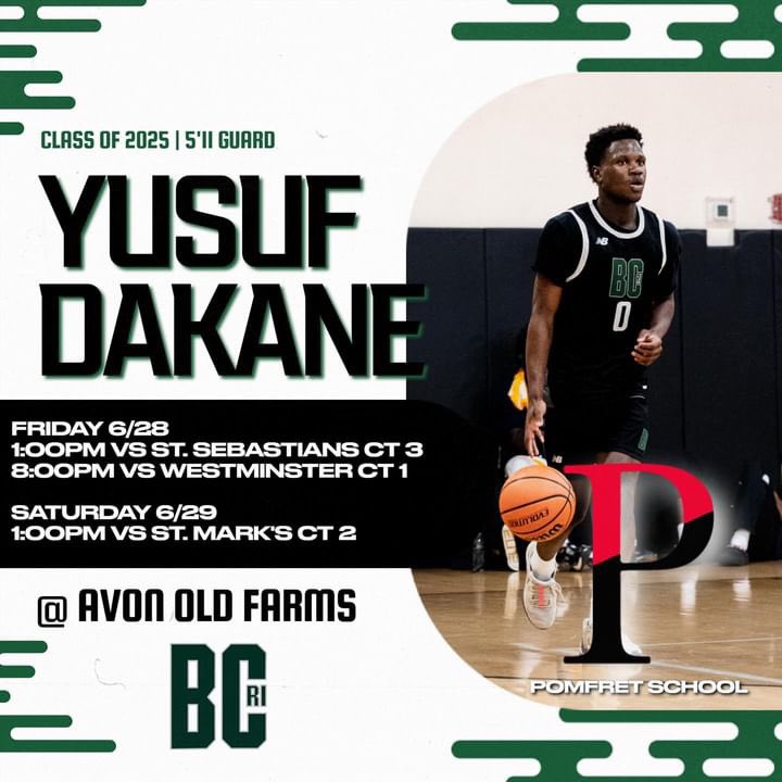 My schedule for NEPSAC showcase at Avon Old Farms!