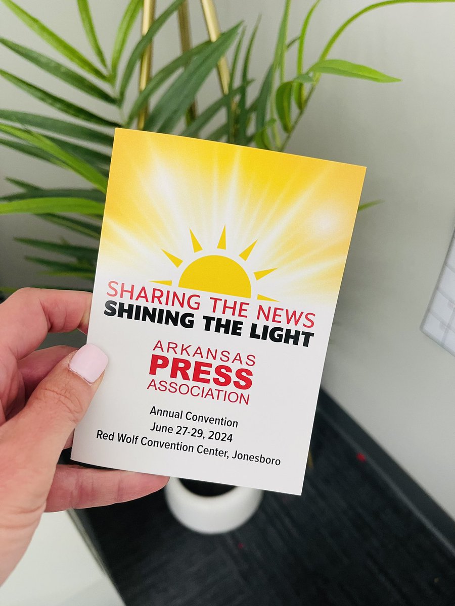 It’s convention week! Our theme this year is “Sharing the News — Shining the Light.” ☀️

We are loading up and heading to Jonesboro. It’s going to be a great week! #arkansasnewspapers #shiningthelight