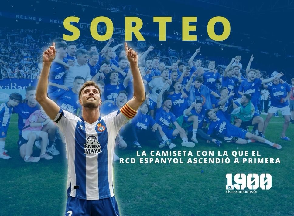 🎉En 'El 1900' seguimos de celebración por la vuelta del <a href="/RCDEspanyol/">RCD Espanyol de Barcelona</a> a 1ª

¿Quieres la camiseta con la que se ascendió?

Para participar:
⚠️RT+SÍGUENOS en X
➕Nombra a un amigo para tener más posibilidades de ganar

⏰Hasta el domingo a las 20h

#rcde #SomEl1900 #El1900 #sorteo