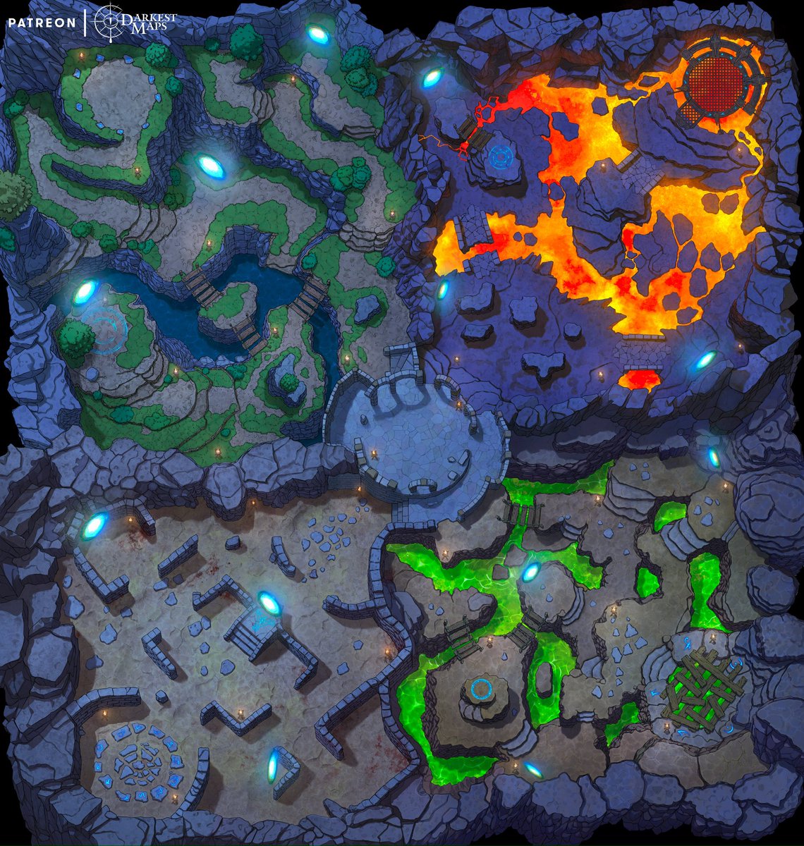 DarkestMaps's tweet photo. The darkness of the night is pierced by dozens of lights: portals, from which a legion of creatures pours into your kingdom. You don't remember how you got here, but one thing becomes clear: the time has come to stand and fight! https://t.co/5tOgn3iHE8