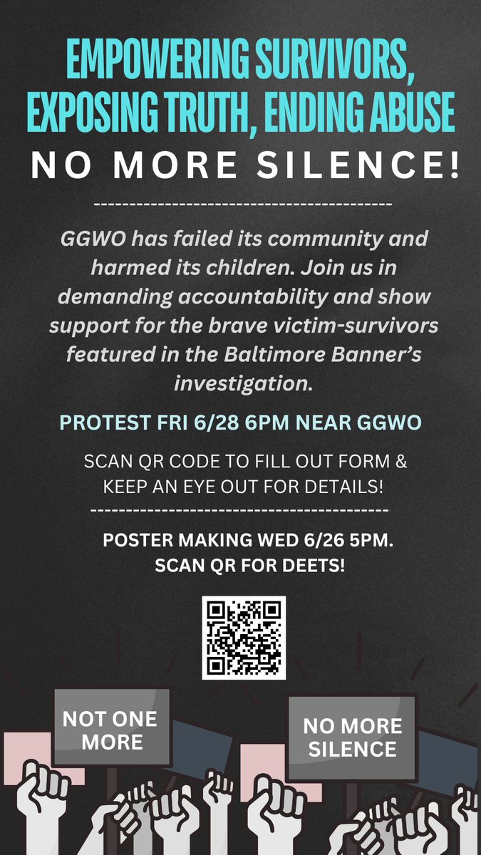 #GGWO has failed its community and harmed its children. Join us in demanding accountability and show support for all the victim-survivors in <a href="/BaltimoreBanner/">The Baltimore Banner</a>’s investigation. 

Link to QR code: linktr.ee/GGAlbatrosses