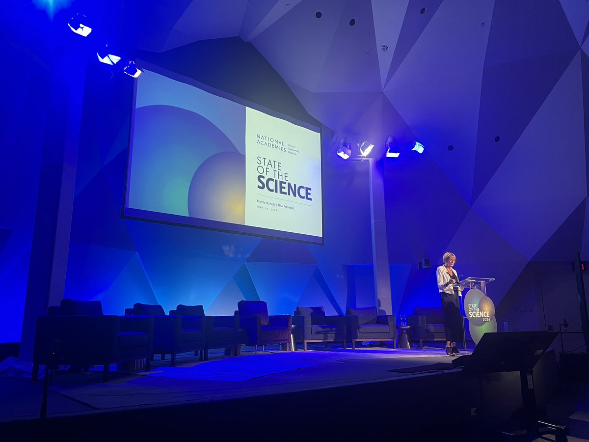 PresidentEighmy's tweet photo. As a @theNASEM GUIRR council member, it’s great to hear @Marcia4Science, President of the NAS, give the inaugural State of the Science address! #BoldScience! https://t.co/kMbASzQhkW