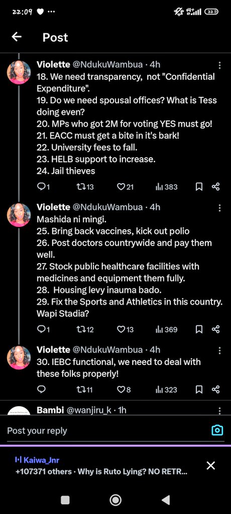 1. Bring back Linda Mama
2. Scrap CBC
3. Bring back NHIF
4. Bring back the school feeding programs
5. Bring back free primary and secondary education, fully functional, fully equipped, and fully funded.
6. Reinstate the teachers who were fired.
#RutoMustGo