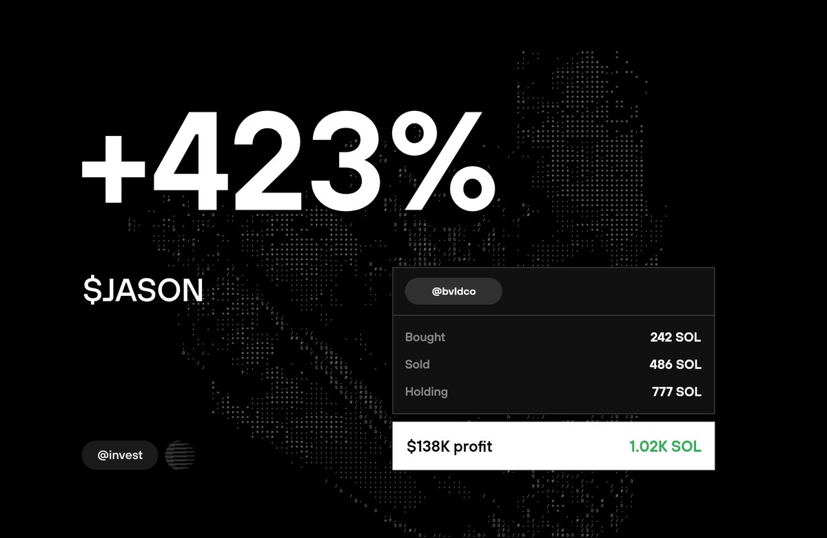 He joined 7 days ago and is up 6 figs. 

13 SOL initial. 

Grinding 24/7 in the Voicechat pays off, put the work in.  

Shoutout to @bvldco 💫

 discord.gg/invest