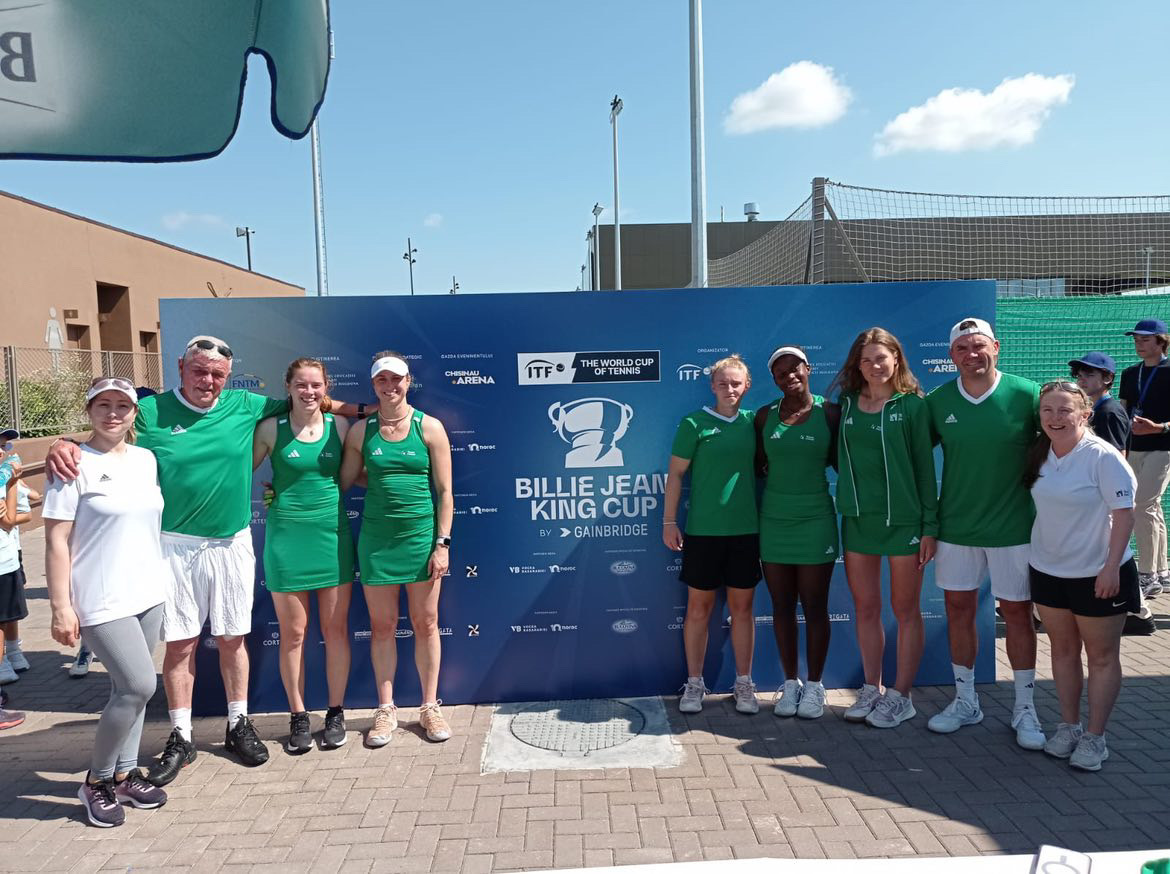 BroncoSportsWTN's tweet photo. Performing at the international stage🙌🇮🇪

Former Bronco Shauna Heffernan went 2-1 in Doubles at the Billie Jean King Cup, defeating both Montenegro (6-3, 6-1) and Luxembourg (6-1,6-1)🔥

#BleedBlue | #WhatsNext https://t.co/qqRr2tVgeL
