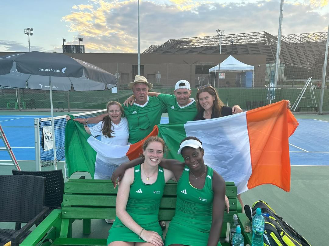 BroncoSportsWTN's tweet photo. Performing at the international stage🙌🇮🇪

Former Bronco Shauna Heffernan went 2-1 in Doubles at the Billie Jean King Cup, defeating both Montenegro (6-3, 6-1) and Luxembourg (6-1,6-1)🔥

#BleedBlue | #WhatsNext https://t.co/qqRr2tVgeL