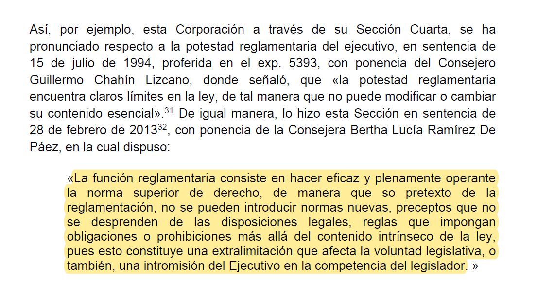 PalmaEdwin's tweet photo. Numeral 11 del artículo 189 de la Constitución Política: 
«Corresponde al presidente como Jefe de Estado, Jefe del Gobierno y Suprema Autoridad Administrativa: (…) 11. Ejercer la potestad reglamentaria, mediante la expedición de los decretos, resoluciones y órdenes necesarios para la cumplida ejecución de las leyes»

Eso nada tiene que ver con el debate parlamentario y la reserva de ley.  Mezclan peras con manzanas.