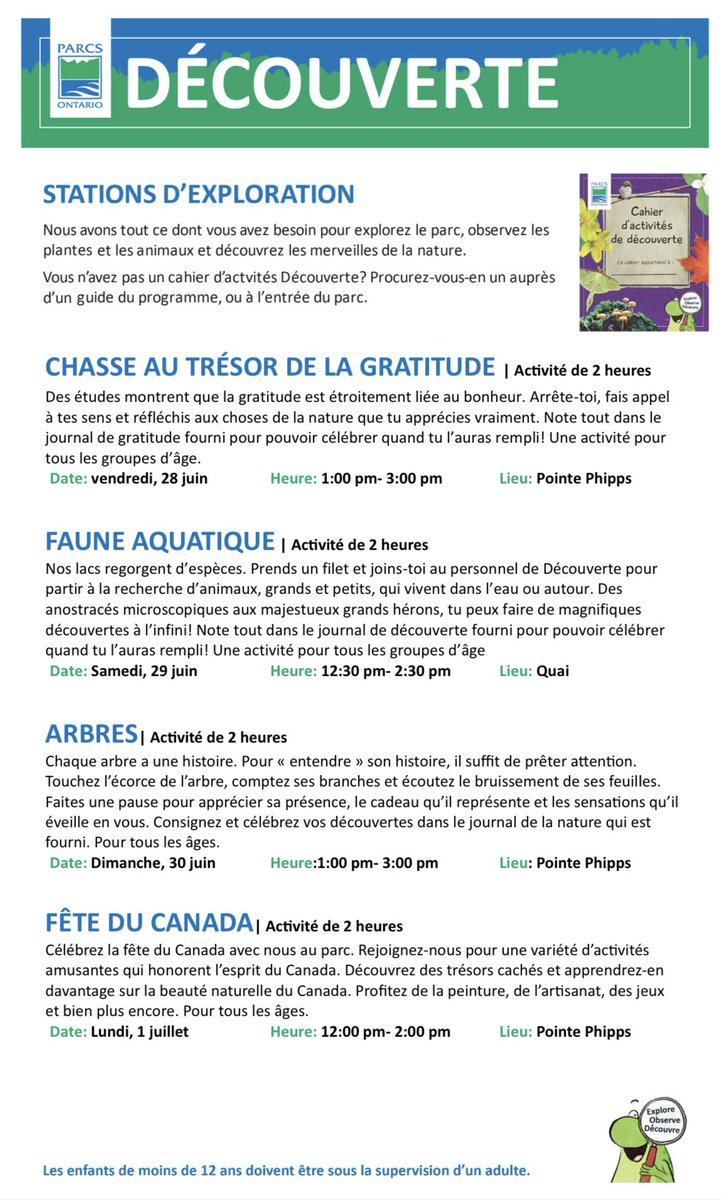Looking for something to do this weekend? Check out our Discovery Program exploration stations 🐟🐸🌲🍁🇨🇦🤍
#renebrunellepp #ontarioparksne #ontarioparks #canadaday