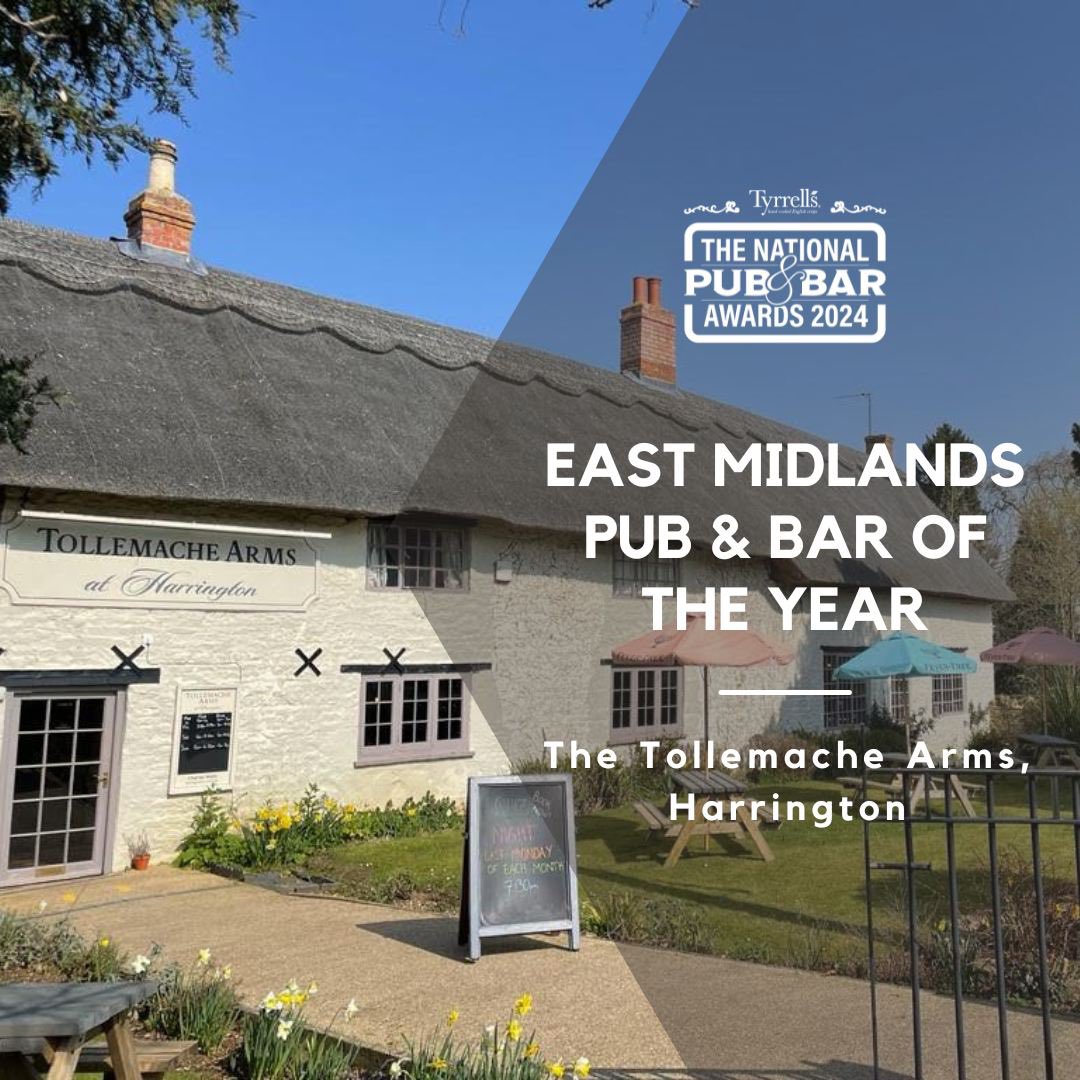 The next of our regional winners is the East Midlands Pub &amp; Bar of the Year, which goes to <a href="/TheTollemache/">Tollemache Arms</a> in #Northamptonshire! A quintessential British pub in a local village with one of the best beer gardens going. #PubandBarAwards
