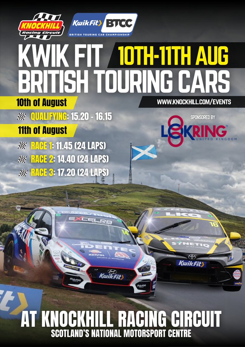 We are excited to announce that we are once again the Race Day sponsor for the <a href="/BTCC/">BTCC</a> at <a href="/krcircuit/">Knockhill Circuit</a> on the weekend of the 10th and 11th August.
We look forward to seeing you there.
#lokring #faster #safer #btcc #knockhillbtcc #knockhill