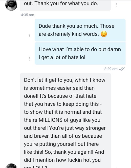Im able to love and be my authentic self because of my fans &amp; friends in this industry that accepted