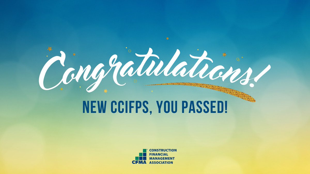 Congratulations to these new CCIFPs on earning their designation!

- Kyle Kmiec, Calvetti Ferguson
- Davis Banks, Banks Construction Company

Ready to take the first step toward becoming a CCIFP? Make your commitment ➤ ccifp.cfma.org/pledge