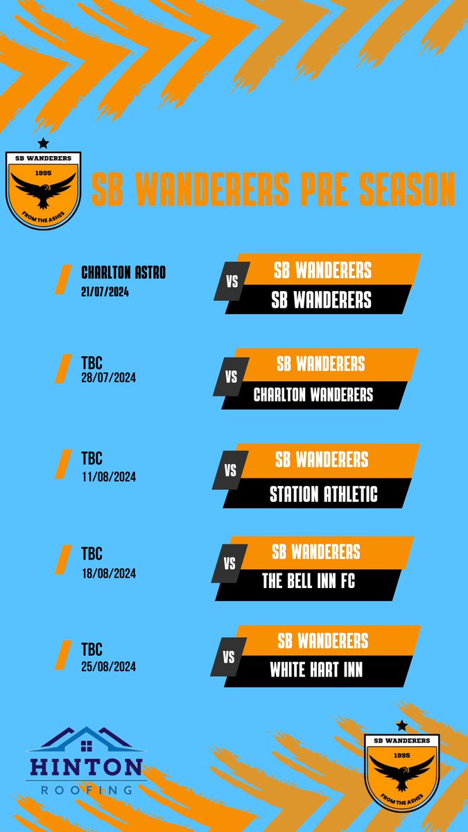 Pre season schedule is looking promising , we have the 4th August available if anyone fancies it, please contact us or <a href="/MysticTrevor/">Jake</a>