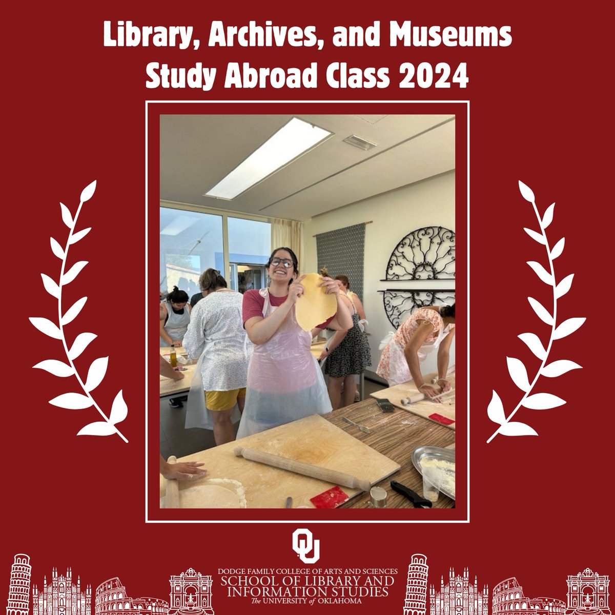 OUSLIS's tweet photo. The Summer 2024 LAMs students continued to get a taste for the culture in Arezzo while attending a pasta making class with Chef Fabio! #WeAreOUA #OUAFamily #OUinArezzo https://t.co/N0cty2icgE