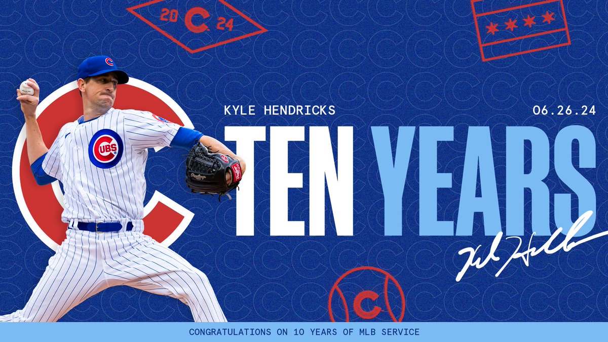 Cubs's tweet photo. Class has now been in session for 10 years. 👨‍🏫

Congratulations, Kyle! https://t.co/N4HJRbVdl2