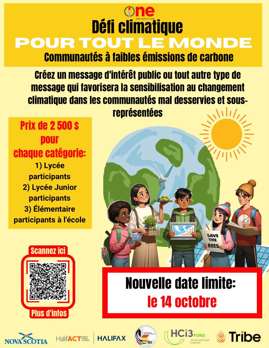 ANS Social Innovation/Employment Lab (@anslab1) on Twitter photo DEADLINE EXTENDED!!
Join the Climate Challenge for EveryONE! Create a PSA or any other type of message that promote's climate change awareness in
underserved & underrepresented communities, especially in African Nova Scotian Communities.
Scan the QR Code for more information! DEADLINE EXTENDED!!
Join the Climate Challenge for EveryONE! Create a PSA or any other type of message that promote's climate change awareness in
underserved & underrepresented communities, especially in African Nova Scotian Communities.
Scan the QR Code for more information!
