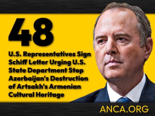 ANCA_WR's tweet photo. 47 US Representatives and @RepAdamSchiff Call for Swift Action to Protect Armenian Cultural Heritage Sites in Nagorno Karabakh/Artsakh, which are being illegally destroyed by the tyrant of Baku @presidentaz. @POTUS &amp; @SecBlinken must sanction the regime in Baku! https://t.co/pzP90AlBdn
