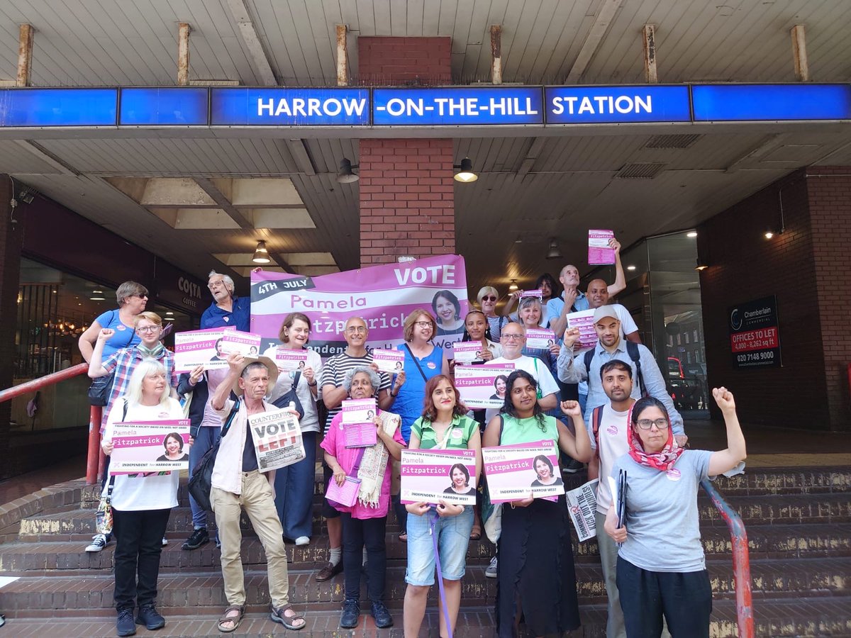 Happy to support <a href="/pamelafitz4HW/">Pamela Fitzpatrick</a> tonight 

She helped us overturn a £200 fine from the Tory Harrow Council for handing out a political newspaper 

She stands for free speech, Palestine &amp; the working class. 
#votePamela #HarrowWest