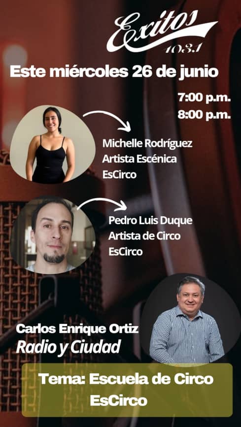 pedroluisduque's tweet photo. 📻 Hoy estaré en la radio, junto a @rmichv_, hablando sobre el proyecto de la Escuela de Circo ESCIRCO en #SanCristóbal, a través de @CircuitoExitos 103.1 FM.

Pueden escucharla online en todo el mundo aquí: https://t.co/haBztx0ZTH

¡Yahu! https://t.co/769ldmfbc5