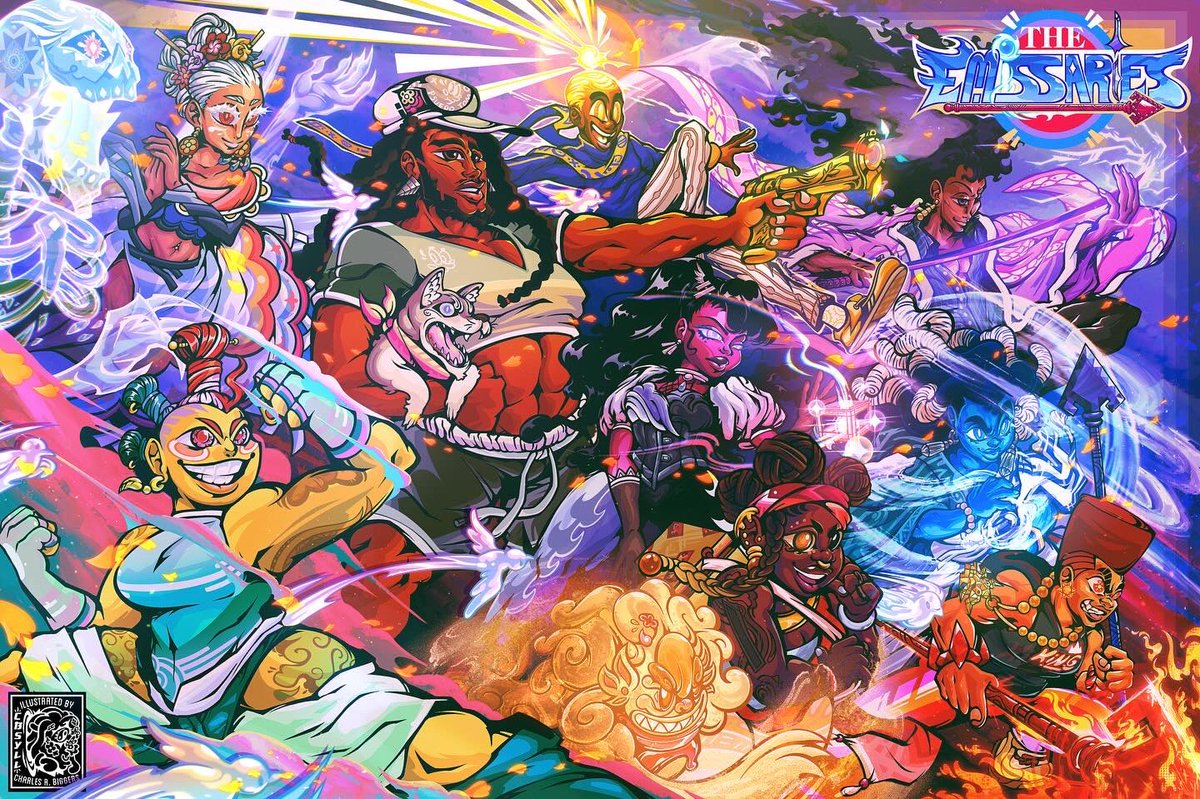 cbsyll's tweet photo. Finally posting and leaving up this splash art of the main group of my comic/series The Emissaries!
#cartoonconcept
#characterart #blackart #animatedseries #animation #blackanimation #blackanimator #artstyle #splashart #characterdesign #originalcharacters #cartoonpitch https://t.co/7mYbX6Yer4