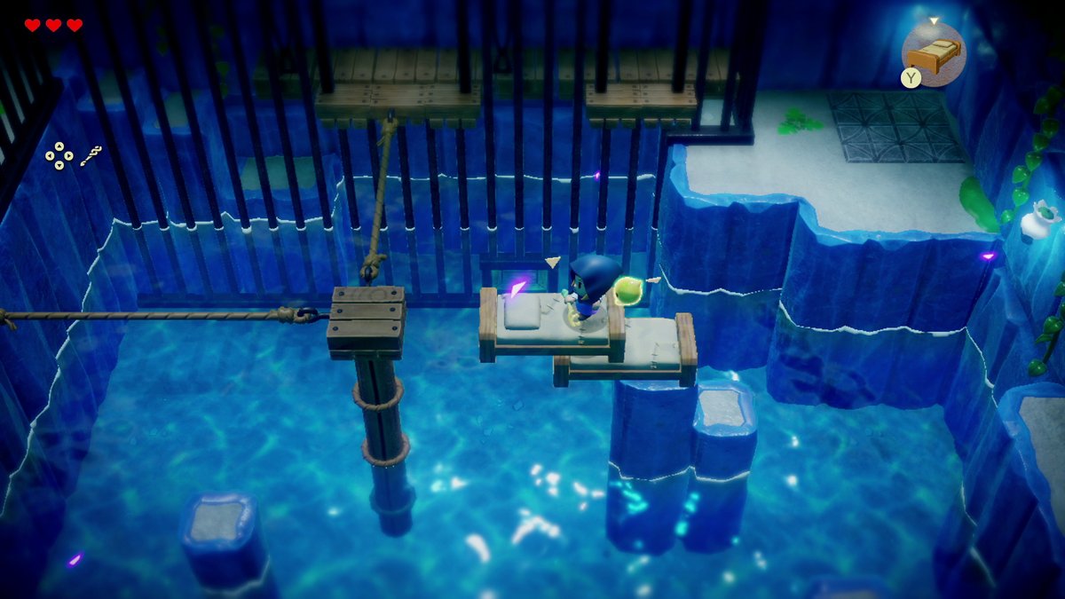 NintendoAmerica's tweet photo. In The Legend of #Zelda: #EchoesofWisdom, you can make a bridge out of old beds, use water blocks to reach new heights, or lure flying monsters with meat... There are many different things you can do depending on the echoes you use. https://t.co/SCVugypZ9l