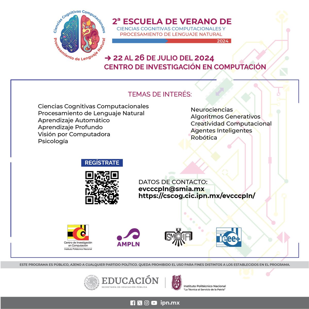 SMIA (@smia_mx) on Twitter photo 2da Escuela de Verano de Ciencias Cognitivas Computacionales y PLN
INSCRIPCIONES ABIERTAS
Disfruta de ponencias y talleres con expertos en IA, psicología, neurociencias y muchos temas más.
Inscríbete👉cscog.cic.ipn.mx/evcccpln/
Más información: evcccpln@smia.mx
Evento gratuito😉 2da Escuela de Verano de Ciencias Cognitivas Computacionales y PLN
INSCRIPCIONES ABIERTAS
Disfruta de ponencias y talleres con expertos en IA, psicología, neurociencias y muchos temas más.
Inscríbete👉cscog.cic.ipn.mx/evcccpln/
Más información: evcccpln@smia.mx
Evento gratuito😉