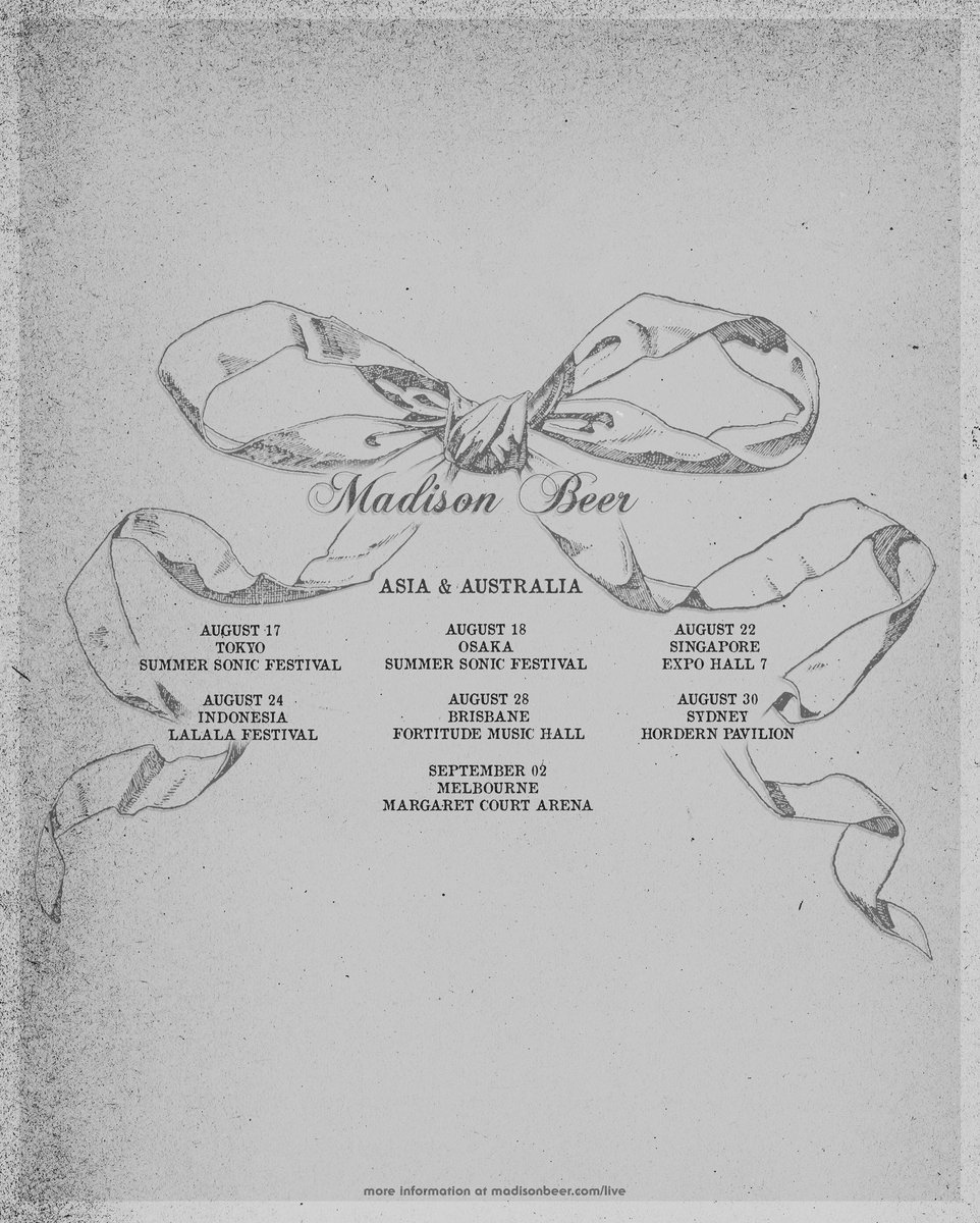 madisonbeerhq's tweet photo. welcome to 🌟the encore🌟

an exclusive tour presale will be starting July 4th at 12pm AEST / 2 pm SGT to July 5th at 12pm AEST/ 1pm SGT. general onsale starts July 5th at 1pm AEST / 2pm SGT. join madison's newsletter for more info 🤍 https://t.co/j5ngYjCp8z