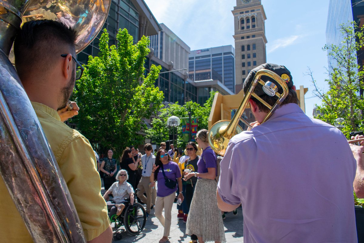 Celebrated the first completed block of Denver’s new 16th Street today with <a href="/MikeJohnstonCO/">Mike Johnston</a>, <a href="/DowntownDenver/">Downtown Denver Partnership</a>, @thisismydenver and <a href="/CityofDenver/">City and County of Denver</a>, plus music by <a href="/GuFaBrass/">Guerrilla Fanfare Brass Band</a>  and appearances by Rocky and Bernie! 

Stay tuned for more exciting things to come 🎉