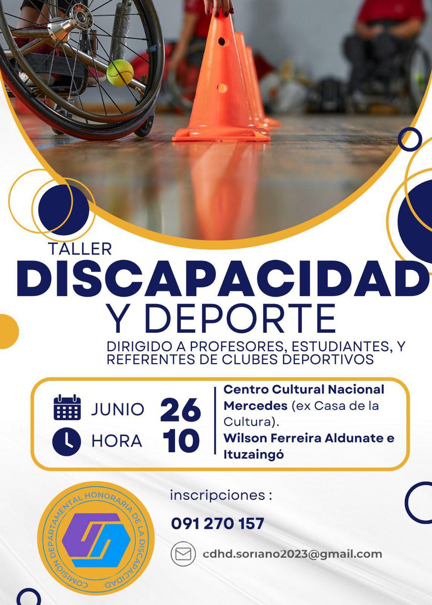 DiscapacidadUy's tweet photo. HOY ⚽️ Se llevó a cabo en Mercedes un taller sobre "Discapacidad y Deporte" dirigido a profesores, estudiantes y representantes de clubes deportivos.

✅ La instancia fue promovida y organizada por la Comisión Departamental Honoraria de la Discapacidad de Soriano.

#Inclusión https://t.co/fluPcYvnLI